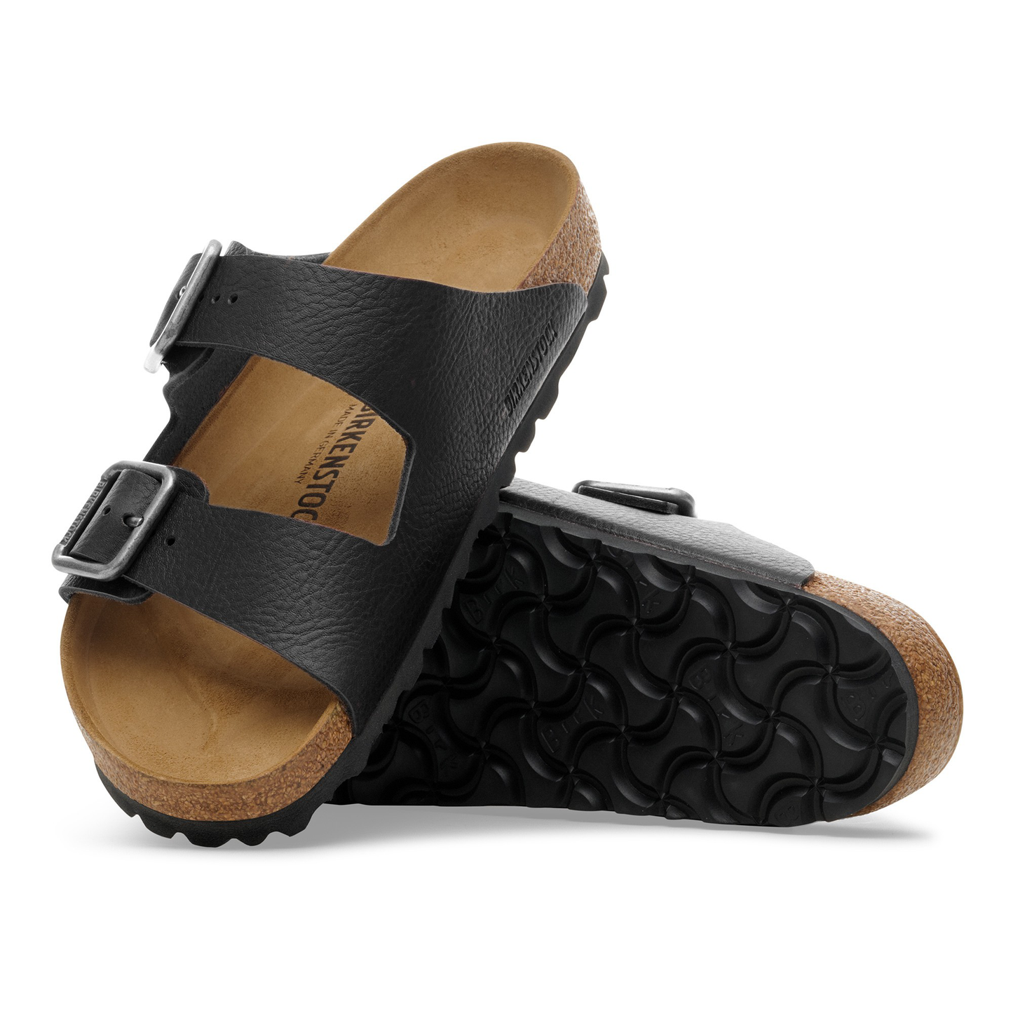 Arizona Wire Buckle Natural Leather Vintage Wood Black
