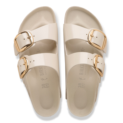 Arizona Big Buckle Natural Leather Patent High-Shine Oyster